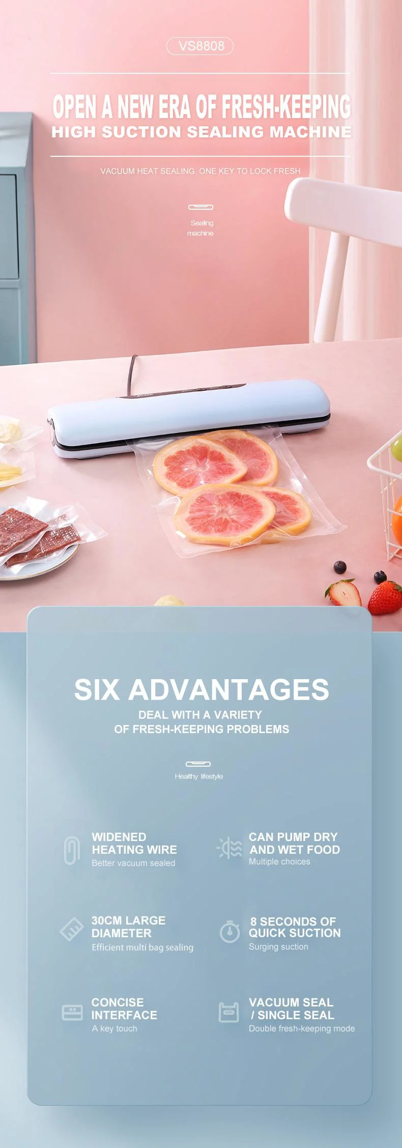 Ootd Market Multi-Function Vacuum Food Sealers Vacuum Portable Home Vacuum Sealer